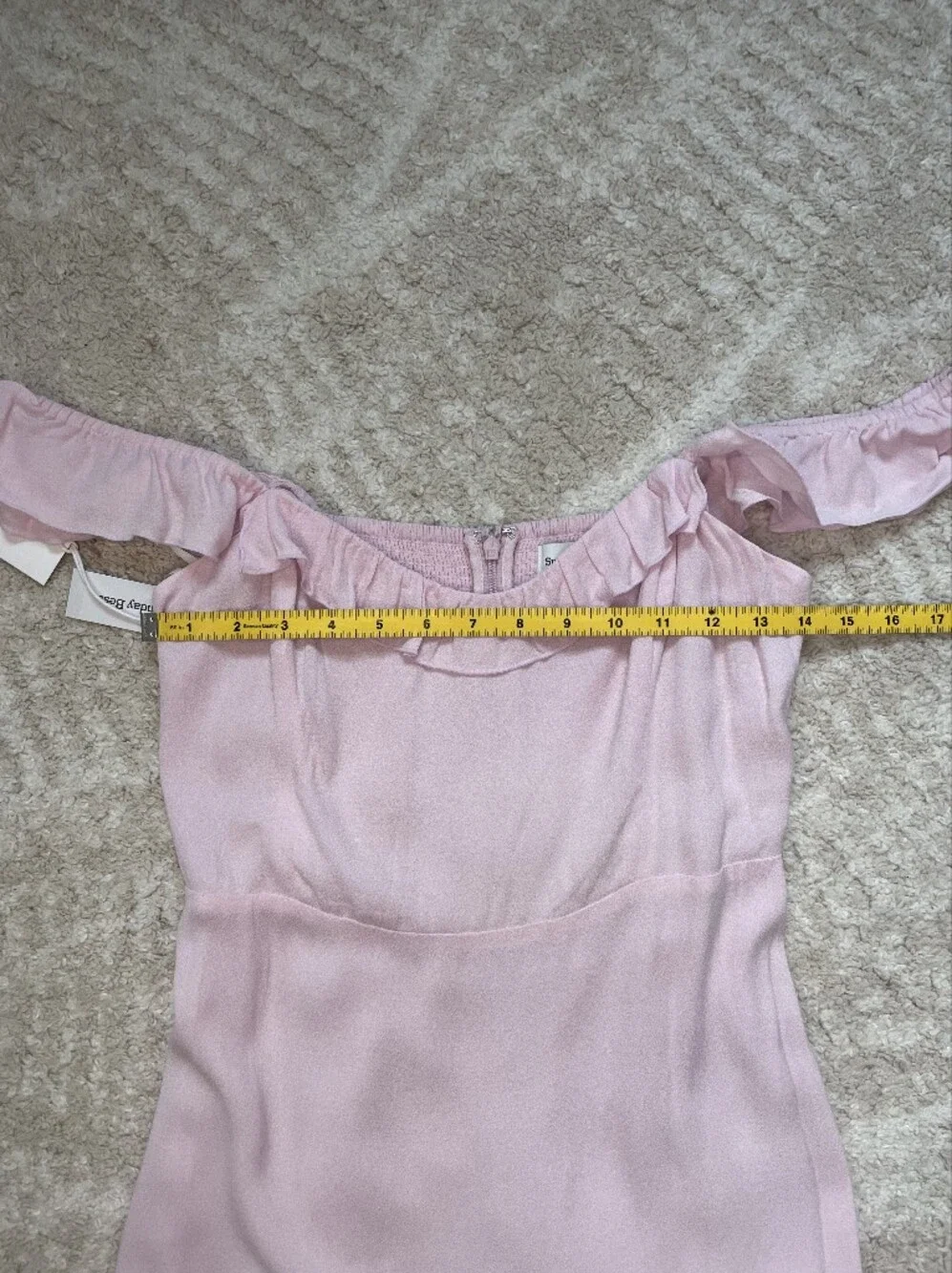 Aritzia Sunday Best Pale Pink Ruffle Strap Mini Dress Size M